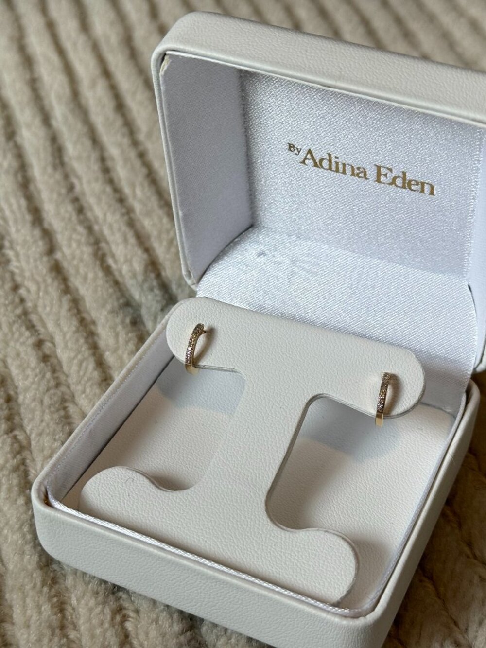 Adina Eden Pave Huggie Hoop Earrings